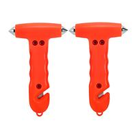Motorbuddy Car Safety Hammer 2-Pack, Auto Emergency Escape Hammer with Window Breaker and Seat Belt Cutter, Striking Red Emergency Escape Tool for Car Accidents