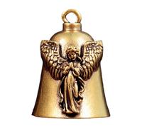 Motorcycle Angel Brass Compact, - Portable, Clear Ring, Angel Wing Design