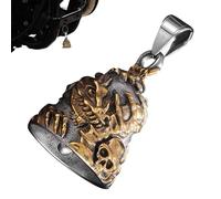 Motorcycle Bell - Skull Dragon Diamond Bell | Biker Beil Accesorio | Titanio Steel Riding Ornamento | Encanto exorcista del esqueleto fallido con oro fallido, Se référer au descriptif, Acero de