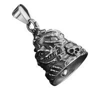 Motorcycle Bell - Skull Dragon Diamond Bell | Biker Beil Accesorio | Titanio Steel Riding Ornamento | Encanto exorcista del esqueleto fallido con oro fallido, Se référer au descriptif, Acero de