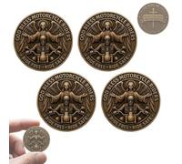 Motorcycle Blessing Coin for Riders Men Women Ride Free Ride Safe Pocket Token Gift Biker Challenge Coin God Bless Motorcycle Accessories Good Luck Amulet Keepsake(4pcs)