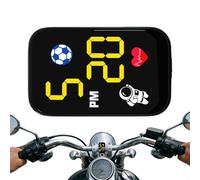 Motorcycle Digital Clock - Adhesive Dashboard Time Meter for Riders | LED Display with Waterproof Mini Gauge, Compact Time for Urban Commuting Road Travel Motorbike Cycling Use, 1.81x1.22x0.35inch