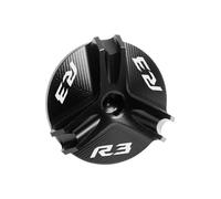 Motorcycle Engine Oil Filler Cap Bolt Cover CNC Aluminium Alloy Fuel Filler Cap Protection Accessories Compatible with Yamaha YZF-R3(Black)