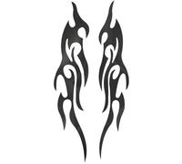 Motorcycle Flame Stickers, 2 Pack Weatherproof Decals, Cool Vinyl Emblems, Sturdy Build for Bumper Truck Golf Cart Mailbox Window Suitcase Helmet Car Bike Decoration, 18x4x1cm
