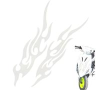 Motorcycle Flame Stickers, 2 Pack Weatherproof Decals, Cool Vinyl Emblems, Sturdy Build for Bumper Truck Golf Cart Mailbox Window Suitcase Helmet Car Bike Decoration, 18x4x1cm