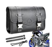 Motorcycle Fork Bag - Synthetic Leather 30x13x13cm | Handlebar Tool Pouch And Universal Bar Roll Storage Bag | Waterproof Luggage With 2 Straps Fit All Motorcycles And Bikes For Touring Travel