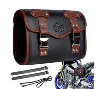 Motorcycle Fork Bag - Synthetic Leather 30x13x13cm | Handlebar Tool Pouch And Universal Bar Roll Storage Bag | Waterproof Luggage With 2 Straps Fit All Motorcycles And Bikes For Touring Travel