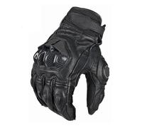 Motorcycle Gloves Black Racing Genuine Leather Motorbike White Road Riding Team Glove Men Summer Winter(Leather Black,S)