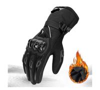 Motorcycle Gloves Waterproof Windproof Full Finger Moto Motorbike Riding Gloves Touch Screen Moto Motocross Gloves Winter(WN-01 Black,L)