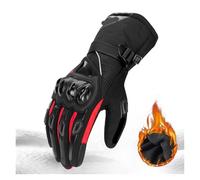 Motorcycle Gloves Waterproof Windproof Full Finger Moto Motorbike Riding Gloves Touch Screen Moto Motocross Gloves Winter(WN-01 Red,XL)