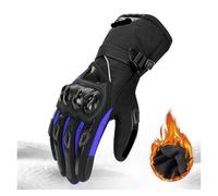 Motorcycle Gloves Waterproof Windproof Full Finger Moto Motorbike Riding Gloves Touch Screen Moto Motocross Gloves Winter(WN-01 Blue,XXL)