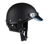 Motorcycle Half Helmet For Men - Half Shell Motorcycle Helmets, Ventilation Cycling Hat & Motocross Gear with Sun Visor For Racing, Skateboard, Commuting, Bike, Construction & Scooter, Matte Black