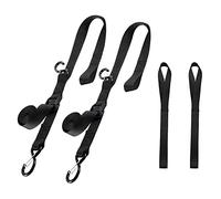 Motorcycle Handlebar Tie Down Dirt Bike Straps, Short CAM Buckle Tie Down Strap with S Hook and Soft Loops for Boat, Kayak, Truck, Trailer, Dirt Bike, Car Secure Straps 2Pcs (1.5" x 8Ft)