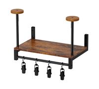 Motorcycle Hat Wall Mount, Helmet Walls Hanger Shelf, Safety Cap Display Holder, Interactive Wooden Organizer with Clips, Barrier Storage Rack for Helmets, Caps, and Gear Rooms 16.14x13.19x8.27 Inches