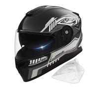 Motorcycle Helmet - Abs Collision Resistant Shell, Removable Scarf Windproof Visor, Motocross Masque, Full Face Riding Protection Gear | Adult Riding Helmet for Ski Snow Scooter Bike Racing