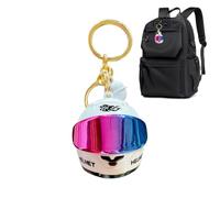 Motorcycle Helmet Keychain Cool - 3D Metal Mini Luminous Keyring Ornament