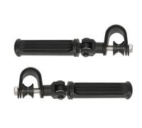 Motorcycle Highway Foot Pegs, Universal Fit Aluminum Alloy Footrest for 25mm to 32mm Engine Crash Bar, Folding Clamp - On Pegs with Steel Core for Long - Distance Comfort Riding (Black)