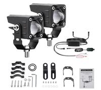 Motorcycle LED Driving Fog Lights 120 W 18000 LM 6 modos de iluminación LED Auxiliary Lights with Wiring Harness Kit and Mounting Brackets Compatible with Tractor Truck ATV UTV Boat (2 paquetes)