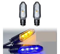 Motorcycle LED Turn Signal Light 12V Dual Color DRL Amber Flowing Water Turn Signal Lamp For Honda For CRF250L For ADV150 For CBR650F For NC750X ，Luz de giro(A pair Blue Yellow)