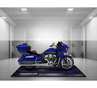 Motorcycle Mat for Indian Washable Non - Slip Oil & Water Resistant Parking Pitmat for Garage, Showroom, Workshop Use | Black Metallic Size 2: 102 x 47/260 120 cm