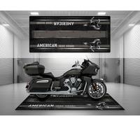 Motorcycle Mat for Indian Washable Non - Slip Oil & Water Resistant Parking Pitmat for Garage, Showroom, Workshop Use | Black Metallic Size 2: 102 x 47/260 120 cm