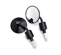 Motorcycle Mirrors CNC Aluminum Universal Handlebar End 7/8" Rear View Mirror For Honda For Street Bike For Scooter For E-bike Side Mirror,Espejo Moto Lateral(Negro)