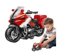 Motorcycle Model | Fun Interactive Light Up Model Motorcycle - Collectible Toy Home Room Decoration,Friction Power Mini Motorbike Kids Toy Gift Set For 3 Years+ (Red,Blue)