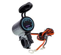 Motorcycle Phone Charger - Flame Retardant Nylon Copper | USB Charger, Double QC3.0 PD3.0 Fast Charging Socket For Cell Phones Mobile GPS | For Motorcycle Handlebar Rearview Bracket and Travel