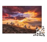 Motorcycle Racing 1000 Piezas Jigsaw Puzzle Recycled Paper Motocross Group Puzzles para Adultos Impossible Hard Difficult Challenging Alivia la Demencia Senil Fun 38x26cm/1000 Piezas
