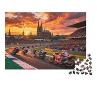 Motorcycle Racing Jigsaw Puzzles 1000 Piezas Recycled Cologne Moto Grid Puzzle para Adultos Puzzle Accesorios para Juegos Impossible Hard Difficult Challenging Fun Game 52x38cm/1000pcs