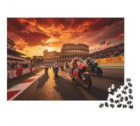 Motorcycle Racing Puzzle para Adultos 1000 Piezas Recycled Rome Moto Grid Puzzles para Ancianos Impossible Hard Difficult Challenging Idea for Women 70x50cm/1000pcs