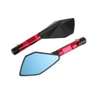 Motorcycle Rear View Mirror Bike Cycling Clear Wide Range Back Sight Rearview Reflector Adjustable Handlebar Left Right Mirror(Red)