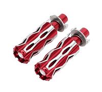 Motorcycle Rearset Foot Pegs | CNC Aluminum Alloy Footrests for Motorcycle/Off - Road Motorcycle/Cruiser | Split Design for Simple Install & Replacement (Roja)