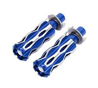 Motorcycle Rearset Foot Pegs | CNC Aluminum Alloy Footrests for Motorcycle/Off - Road Motorcycle/Cruiser | Split Design for Simple Install & Replacement (Azul)