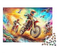 Motorcycle Ride Rompecabezas Único 1000 Piezas para Adultos Motorcycle Rider Colorido Desafiante y Estimulante Rompecabezas para Adultos Diversión 100% Cartón Reciclado 38x26cm/1000pz