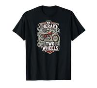 Motorcycle Rider Therapy Two Wheels Vintage Bike Camiseta
