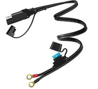 Motorcycle SAE Quick Disconnect Extension, 2 FT SAE to O Ring Terminal with 10A Fuse and 2 Pin Plugs for Car, Motorbike, Solar Panel, Tractor, Power Supply