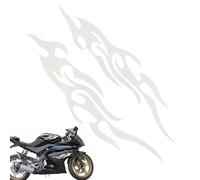 Motorcycle Stickers, Flame Decal Emblems Set, 7.09x1.57x0.39 Inches, Cool Graphic Design, Sturdy Adhesive Surfaces, 2 Pieces Weatherproof Vinyl for Bumper Truck Mailbox Suitcase Use