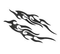 Motorcycle Stickers, Flame Decal Emblems Set, 7.09x1.57x0.39 Inches, Cool Graphic Design, Sturdy Adhesive Surfaces, 2 Pieces Weatherproof Vinyl for Bumper Truck Mailbox Suitcase Use