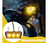 Motorcycle Tail Light - 1.69x0.67x0.39 Inches Universal 12V LED Turn Signals Brake Lamp, Waterproof License Plate Holder Light, Quick Release Motorbike Accessory | Outdoor Adventure Riding