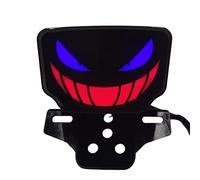 Motorcycle Tail Light - 12V LED Turn and Brake Lamp with Terrifying Smile Face for Motorbike Modification, High Visibility for Night Riding, Long Travel, Highway, and Outdoor Low-Light Conditions