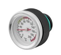 Motorcycle Tank Cap with Oil Temperature Gauge - 0-200℃ Precision Monitor | Stylish Black & Silver Aluminum Modification for Engine Health & Performance