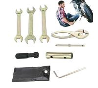 Motorcycle Tool Kit, Motorbikes Maintenance Storage Bag, Multi-Purpose Scooter Maintenance Set with Pliers Wrench Spark Plug Socket for Snowmobile Urgency Repairs, 16.2x8.2x3.2 inches