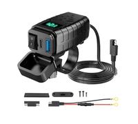 Motorcycle USB Charger PD 3.0 Port With Voltage Display And Switch Control, Waterproof Quick Charge Socket For Mobile Phone Charging, Handlebar Mount Power Adapter | Reliable On The Go Chargings