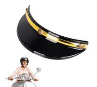 Motorcycle Visor Shield - 3 Clip Helmet Sun Visor | PP - Anti Glare Wind Protection Face Shield For 3 4 Retro Helmets Scratch Resistant Riding Comfort Outdoor Use