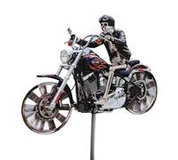 Motorcycle Wind Spinner, Metal Decorative Pinwheel, Windmill For Yard, Outdoor Wind Spinner Metal Garden Stake Decorative Yard Art Weather Resistant Rotating Sculpture For Outdoor Patio Lawn