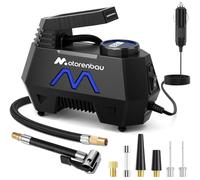 Motorenbau Compresor Aire Portatil, Inflador Ruedas Coche 150 PSI, Inflador de Neumáticos de 12 V CC con Manómetro Digital y Luz LED para Neumáticos de Auto, Motos y Bicicletas