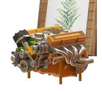 Motores De Modelismo | Maqueta Metálica De Motor V8 Para Exhibición,Juguetes Educativos Para Adolescentes Y Adultos Aprendizaje En Casa Regalo Para Coleccionistas