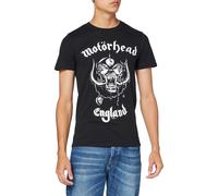 Motorhead Men's England Regular Fit Round Collar Short Sleeve T-Shirt, Black, La
