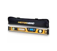 MOTORHEAD Nivel digital inteligente de 24 pulgadas de 0° a 180°, pantalla LCD, alertas audibles, resistente al agua, al polvo y a los golpes, parte inferior magnética, incluye bolsa, alta visibilidad,